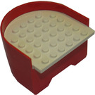 LEGO Rood Boot Sectie Stern 6 x 6 x 3 & 1/3 met Wit Deck