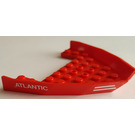 LEGO rot Boat oben 8 x 10 mit 'ATLANTIC' und Weiß Streifen Aufkleber (2623)