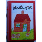 LEGO rot Book 2 x 3 mit House Aufkleber (33009)