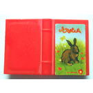LEGO rot Book 2 x 3 mit Hase und Vogel und Blumen Aufkleber (33009)