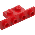 LEGO Rosso Staffa 1 x 2 - 1 x 4 con angoli arrotondati (2436 / 10201)