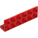 LEGO червен Скоба 1 x 6 с Плоча 2 x 6 нагоре (5090)