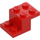 LEGO Röd Fäste 2 x 3 med Platta och Step med nedre knopphållare (73562)