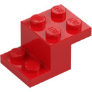 LEGO Red Bracket 2 x 3 with Plate and Step without Bottom Stud Holder (18671)