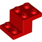 LEGO Rood Beugel 2 x 3 met Plaat en Step zonder Studhouder aan de onderzijde (18671)