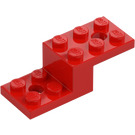 LEGO Rouge Support 2 x 5 x 1.3 avec des trous (11215 / 79180)