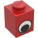 LEGO Rood Steen 1 x 1 met Eye zonder vlek op pupil (48409 / 48421)