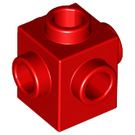 LEGO rot Backstein 1 x 1 mit Bolzen auf Vier Sides (4733)