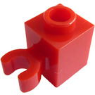 LEGO Rouge Brique 1 x 1 avec Verticale Clip (Clip ouvert en O, bosse creuse) (60475 / 65460)