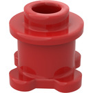 LEGO Rood Steen 1 x 1 x 0.7 Rond met Bloem Basis (33286)