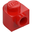 LEGO Rød Kloss 1 x 1 x 0.7 Rund med Sideknott (3386)