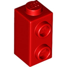 LEGO rouge Brique 1 x 1 x 1.6 avec Deux Goujons latéraux (32952)