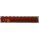 LEGO Red Brick 1 x 10 with 4430 (Left) Sticker (6111)