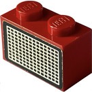LEGO rouge Brique 1 x 2 avec Grille Autocollant avec tube inférieur (3004)
