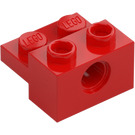 LEGO Rød Klods 1 x 2 med Hul og 1 x 2 Plade (73109)