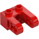 LEGO Rød Kloss 1 x 2 med Stift Hull og 2 Halv Bjelke Side Extensions med Akselhull (49132 / 85943)