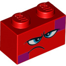 LEGO Red Brick 1 x 2 with Queen Watevra Wa'Nabi Grumpy Face with Bottom Tube (3004 / 47820)