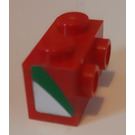 LEGO Rood Steen 1 x 2 met Studs Aan een Kant met Strepen (Rechtsaf) Sticker (11211)