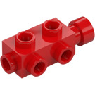 LEGO Rot Stein 1 x 2 x 0.7 mit Noppen auf Seiten (4595)