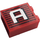 LEGO rot Backstein 1 x 2 x 2 mit Letter ein Aufkleber mit Innenbolzenhalter (3245)