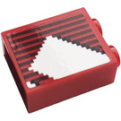 LEGO rot Backstein 1 x 2 x 2 mit Stripe Aufkleber mit Innenbolzenhalter (3245)