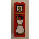 LEGO Red Brick 1 x 2 x 5 with Dress and Banner Sticker with Stud Holder (2454)