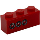 LEGO rot Backstein 1 x 3 mit 3 Taillights Aufkleber (3622)
