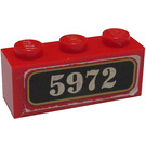 LEGO Red Brick 1 x 3 with Hogwarts Express 5972 Sticker (3622)