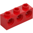 LEGO Rød Kloss 1 x 3 med Hull (5565)