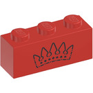 LEGO rot Backstein 1 x 3 mit Royal Krone (3622 / 107904)