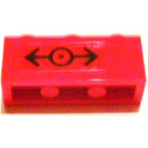 LEGO rot Backstein 1 x 3 mit Zug Logo Aufkleber (3622)
