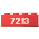 LEGO Red Brick 1 x 4 with '7213' Sticker (3010)