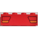 LEGO Red Brick 1 x 4 with Car Taillights (3010 / 82901)