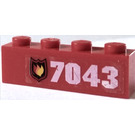 LEGO Red Brick 1 x 4 with Fire Badge and 7043 (Left) Sticker (3010 / 6146)