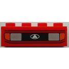 LEGO Röd Kloss 1 x 4 med Orange Blinkers (3010)