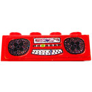 LEGO rouge Brique 1 x 4 avec Radio Autocollant (3010)