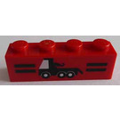 LEGO Rouge Brique 1 x 4 avec Tow Truck (3010)