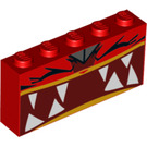 LEGO Rood Steen 1 x 5 x 2 met Angry Unikitty Gezicht (39266 / 44175)