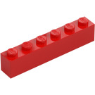 LEGO Röd Kloss 1 x 6 (3009 / 30611)