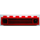 LEGO Red Brick 1 x 6 with Car Grille (Embossed) (3009)