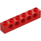 LEGO Červená Kostka 1 x 6 s otvory (3894)