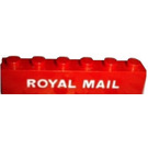 LEGO Червоний Цегла 1 x 6 з "ROYAL MAIL" в Білий print (3009)