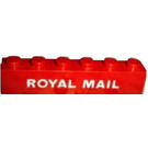 LEGO Red Brick 1 x 6 with "ROYAL MAIL" in white print (3009)