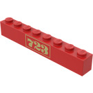 LEGO Red Brick 1 x 8 with "723" (3008)