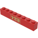 LEGO rouge Brique 1 x 8 avec "723" (3008)