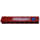 LEGO Red Brick 1 x 8 with EMT star right and "AMBULANCE" from Set 60116 Sticker (3008)