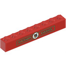 LEGO rouge Brique 1 x 8 avec Hogwarts railways Autocollant (3008)