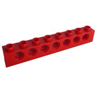 LEGO Röd Kloss 1 x 8 med Hål (3702)