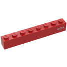 LEGO rouge Brique 1 x 8 avec Train logo (Droite) Autocollant