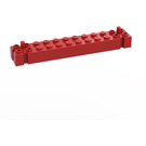 LEGO Rød Klods 2 x 12 med Grooves og Peg at Each Ende (47118 / 47855)